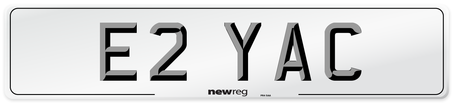 E2 YAC Number Plate from New Reg